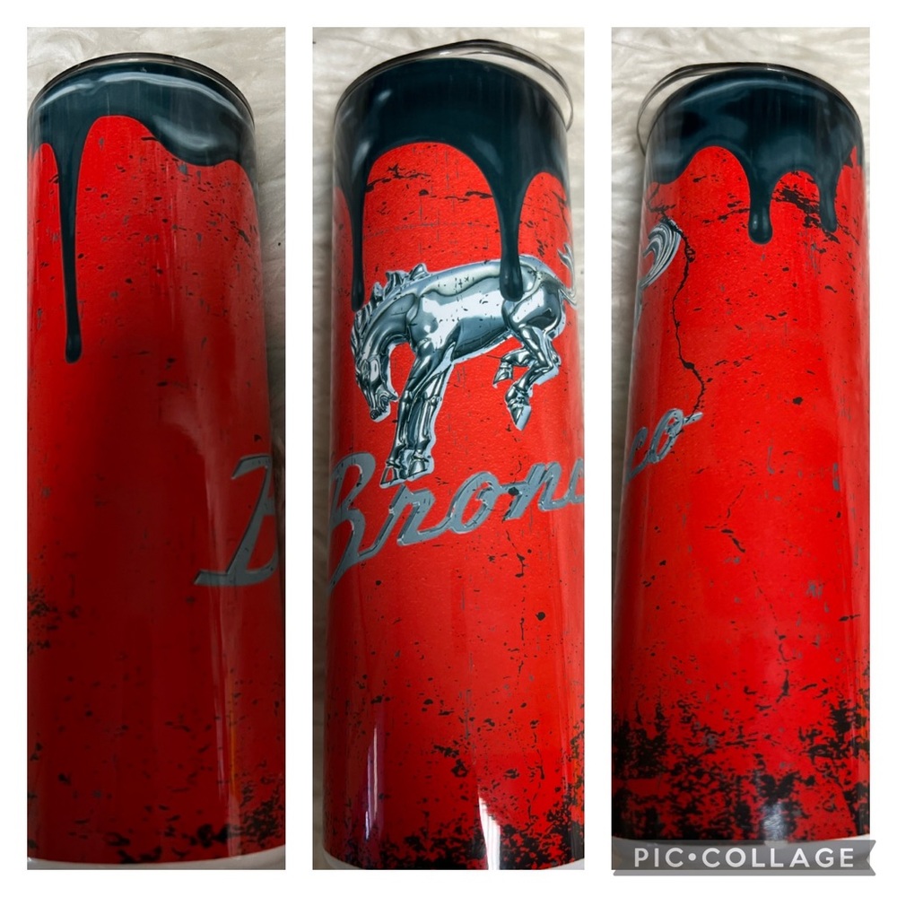 Brand new 20 ounce metal Tumblr with straw bronco
